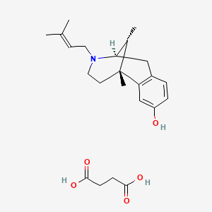 molecular formula C23H33NO5 B12768725 (-)-Pentazocine succinate CAS No. 124819-25-6
