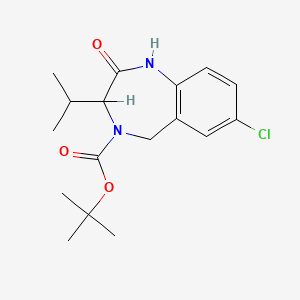molecular formula C17H23ClN2O3 B12768730 7-Chloro-3-isopropyl-2-oxo-1,2,3,5-tetrahydro-1,4-benzodiazepine-4-carboxylic acid tert-butyl ester CAS No. 258849-99-9