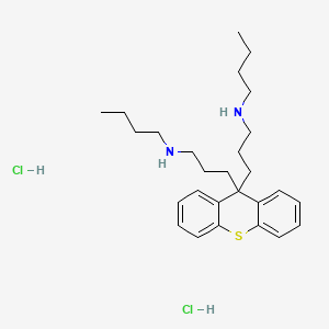molecular formula C27H42Cl2N2S B12768738 Thioxanthene-9,9-bis(propylamine), N,N'-dibutyl-, dihydrochloride CAS No. 102367-53-3