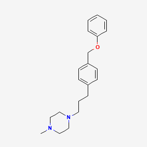 molecular formula C21H28N2O B12768779 Piperazine, 1-methyl-4-(3-(p-(phenoxymethyl)phenyl)propyl)- CAS No. 102453-46-3