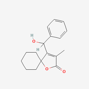 molecular formula C17H20O3 B12768783 4-(Hydroxyphenylmethyl)-3-methyl-1-oxaspiro(4.5)dec-3-en-2-one CAS No. 86560-15-8