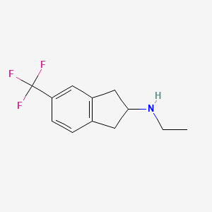 molecular formula C12H14F3N B12768793 Ethyltrifluoromethylaminoindane CAS No. 205652-94-4