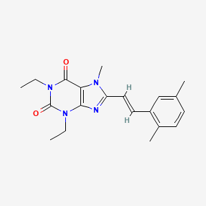 molecular formula C20H24N4O2 B12768799 (E)-8-(2,5-Dimethylstyryl)-1,3-diethyl-7-methylxanthine CAS No. 155271-27-5