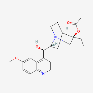 molecular formula C22H28N2O4 B12768817 Hydroxy-3R O-acetyl dihydro-10,11 quinidine [French] CAS No. 85365-53-3