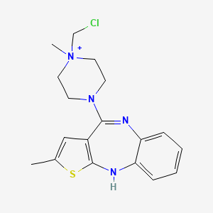 molecular formula C18H22ClN4S+ B12768935 Chloromethyl olanzapinium CAS No. 735264-27-4