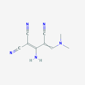 molecular formula C9H9N5 B1276894 1,3-Butadiene-1,1,3-tricarbonitrile, 2-amino-4-(dimethylamino)- CAS No. 112556-64-6
