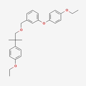 molecular formula C27H32O4 B12768949 Benzene, 1-(4-ethoxyphenoxy)-3-((2-(4-ethoxyphenyl)-2-methylpropoxy)methyl)- CAS No. 80854-03-1