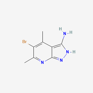 molecular formula C8H9BrN4 B1276898 5-Bromo-4,6-dimethyl-1H-pyrazolo[3,4-b]pyridin-3-amine CAS No. 42951-65-5