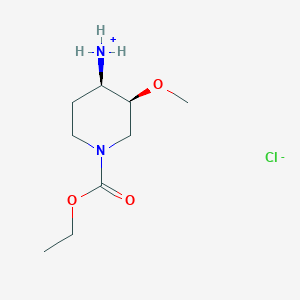molecular formula C9H19ClN2O3 B127690 Ethylcis-4-amino-3-methoxy-1-piperidineacarboxylatehydrochloride CAS No. 156970-48-8