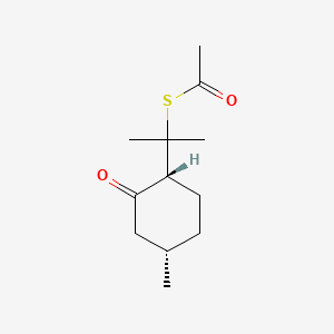 molecular formula C12H20O2S B12769009 Menthone-8-thioacetate, cis- CAS No. 166022-16-8