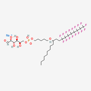 molecular formula C31H45F17NaO10P B12769023 D-Galactose 6-(sodium 6-oxa-7-(2-(perfluorooctyl)ethyl)hexadecyl phosphate) CAS No. 172916-27-7