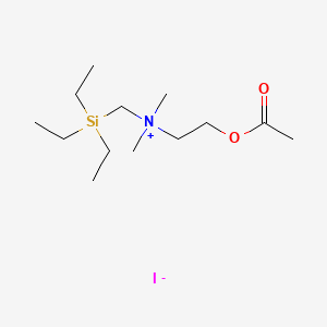 molecular formula C13H30INO2Si B12769029 Ethanaminium, 2-(acetyloxy)-N,N-dimethyl-N-((triethylsilyl)methyl)-, iodide CAS No. 84584-66-7