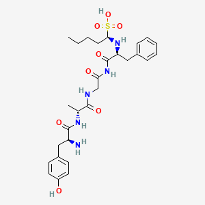 molecular formula C28H39N5O8S B12769075 Enkephalin sulfonic acid, ala(2)-nle(5)- CAS No. 75829-10-6