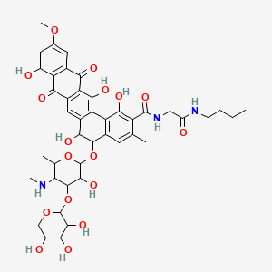 molecular formula C44H53N3O17 B12769100 Pradimicin A butylamide CAS No. 133917-52-9