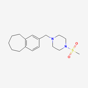 molecular formula C17H26N2O2S B12769102 Piperazine, 1-(methylsulfonyl)-4-((6,7,8,9-tetrahydro-5H-benzocyclohepten-2-yl)methyl)- CAS No. 55037-96-2