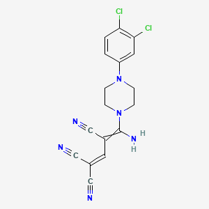molecular formula C17H14Cl2N6 B1276912 4-Amino-4-[4-(3,4-dichlorophenyl)piperazin-1-yl]buta-1,3-diene-1,1,3-tricarbonitrile 