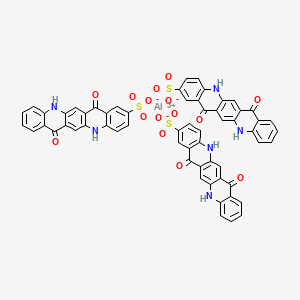 molecular formula C60H33AlN6O15S3 B12769176 aluminum;7,14-dioxo-5,12-dihydroquinolino[2,3-b]acridine-2-sulfonate CAS No. 75431-69-5