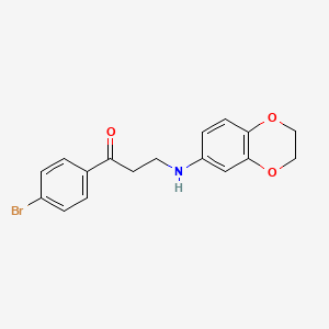 molecular formula C17H16BrNO3 B1276926 1-(4-Bromophenyl)-3-(2,3-dihydro-1,4-benzodioxin-6-ylamino)-1-propanone CAS No. 477334-41-1