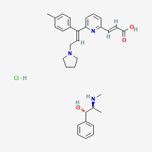 molecular formula C32H40ClN3O3 B12769327 Acrivastine and pseudoephedrine hydrochloride CAS No. 926042-19-5