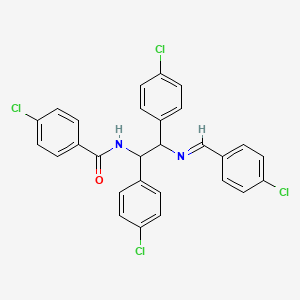 molecular formula C28H20Cl4N2O B1276934 Benzamide, N-[1,2-bis(4-chlorophenyl)-2-[[(4-chlorophenyl)methylene]amino]ethyl]-4-chloro- CAS No. 115294-32-1