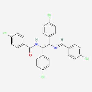 molecular formula C28H20Cl4N2O B1276934 N-[1,2-bis(4-chlorophenyl)-2-[(4-chlorophenyl)methylideneamino]ethyl]-4-chlorobenzamide CAS No. 115294-32-1