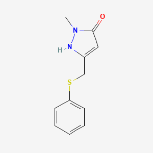 molecular formula C11H12N2OS B1276935 1-methyl-3-[(phenylsulfanyl)methyl]-1H-pyrazol-5-ol CAS No. 318234-24-1