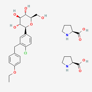 molecular formula C31H43ClN2O10 B12769378 Dapagliflozin diproline CAS No. 960404-62-0