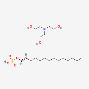 molecular formula C20H43NO7S B12769438 2-[bis(2-hydroxyethyl)amino]ethanol;[(E)-tetradec-1-enyl] hydrogen sulfate CAS No. 65121-89-3