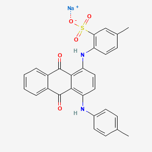 molecular formula C28H21N2NaO5S B12769471 Sodium 4-((9,10-dihydro-9,10-dioxo-4-(p-tolylamino)-1-anthryl)amino)toluene-3-sulphonate CAS No. 71195-66-9