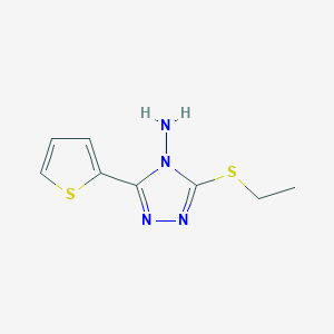 molecular formula C8H10N4S2 B1276950 3-(ethylsulfanyl)-5-(thiophen-2-yl)-4H-1,2,4-triazol-4-amine CAS No. 118158-92-2