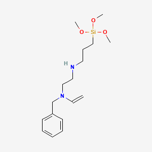 molecular formula C17H30N2O3Si B12769502 3-((2-(N-Vinylbenzylamino)ethyl)amino)propyltrimethoxysilane CAS No. 81749-24-8