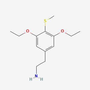 molecular formula C13H21NO2S B12769523 Benzeneethanamine, 3,5-diethoxy-4-(methylthio)- CAS No. 90109-45-8