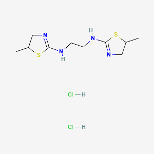 molecular formula C10H20Cl2N4S2 B12769530 N,N'-Bis(4,5-dihydro-5-methyl-2-thiazolyl)-1,2-ethanediamine dihydrochloride CAS No. 111915-70-9