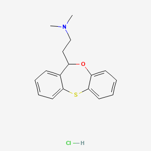 molecular formula C17H20ClNOS B12769533 (+-)-N,N-Dimethyl-11H-dibenzo(b,e)(1,4)oxathiepin-11-ethanamine hydrochloride CAS No. 81320-47-0