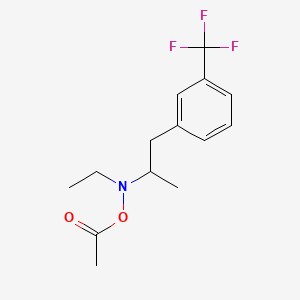 molecular formula C14H18F3NO2 B12769549 Benzeneethanamine, N-(acetyloxy)-N-ethyl-alpha-methyl-3-(trifluoromethyl)- CAS No. 94593-30-3