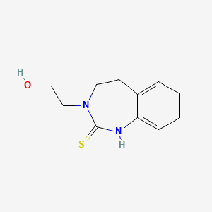 molecular formula C11H14N2OS B12769572 2H-1,3-Benzodiazepine-2-thione, 1,3,4,5-tetrahydro-3-(2-hydroxyethyl)- CAS No. 87744-52-3