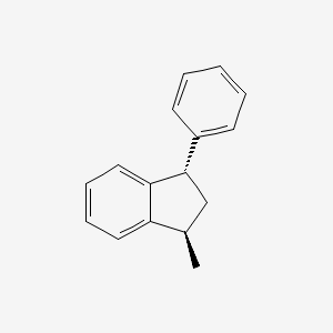 molecular formula C16H16 B12769656 trans-1-Methyl-3-phenylindan CAS No. 14568-76-4