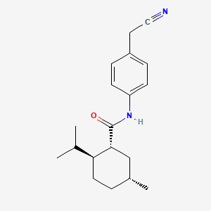 molecular formula C19H26N2O B12769675 N-p-Benzeneacetonitrile menthanecarboxamide CAS No. 1187627-98-0