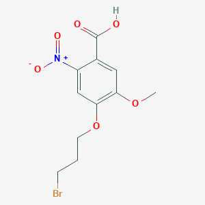 molecular formula C11H12BrNO6 B1276972 4-(3-Bromopropoxy)-5-methoxy-2-nitrobenzoic acid CAS No. 343308-52-1
