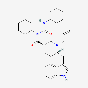 molecular formula C31H42N4O2 B12769754 N-Cyclohexyl-N-((cyclohexylamino)carbonyl)-6-(2-propenyl)ergoline-8-beta-carboxamide CAS No. 81409-86-1