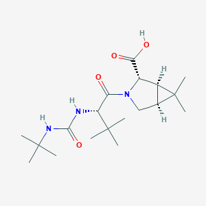 (1R,2S,5S)-3-((S)-2-(3-tert-butylureido)-3,3-dimethylbutanoyl)-6,6-dimethyl-3-aza-bicyclo[3.1.0]hexane-2-carboxylic acid