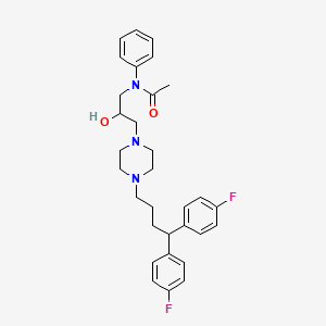 molecular formula C31H37F2N3O2 B12769872 N-(3-(4-(4,4-Bis(4-fluorophenyl)butyl)-1-piperazinyl)-2-hydroxypropyl)-N-phenylacetamide CAS No. 143780-44-3