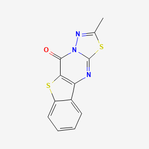 molecular formula C12H7N3OS2 B12769910 5H-Benzothieno(3,2-d)(1,3,4)thiadiazolo(3,2-a)pyrimidin-5-one, 2-methyl- CAS No. 110543-81-2