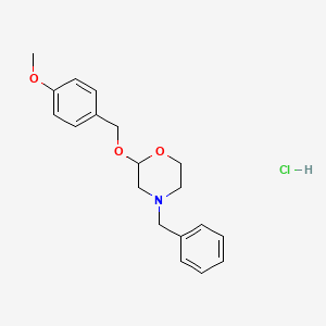molecular formula C19H24ClNO3 B12769914 Morpholine, 4-benzyl-2-((p-methoxybenzyl)oxy)-, hydrochloride CAS No. 89220-87-1