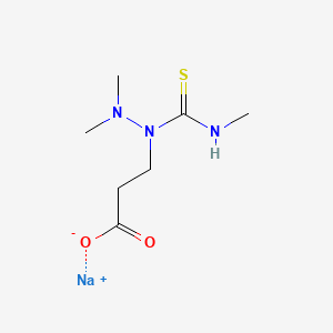 molecular formula C7H14N3NaO2S B12769927 Sodium 3-(2,2-dimethyl-1-methylthiocarbamoylhydrazino)propionate CAS No. 96804-17-0