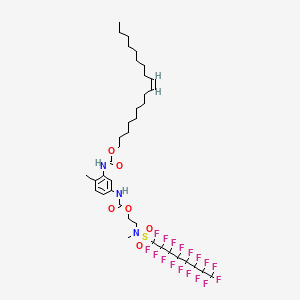 molecular formula C38H50F17N3O6S B12769934 (Z)-Octadec-9-enyl (5-(((2-(((perfluorooctyl)sulphonyl)methylamino)ethoxy)carbonyl)amino)-o-tolyl)carbamate CAS No. 94313-84-5