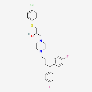 molecular formula C29H33ClF2N2OS B12769944 1-(4,4-Bis(4-fluorophenyl)butyl)-4-(3-(4-chlorophenylthio)-2-hydroxypropyl)piperazine CAS No. 143759-86-8