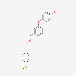 molecular formula C25H28O3S B12769949 Benzene, 1-(4-methoxyphenoxy)-3-((2-(4-(methylthio)phenyl)-2-methylpropoxy)methyl)- CAS No. 80853-78-7