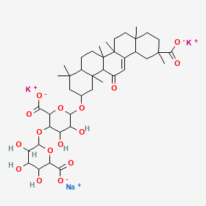 molecular formula C42H59K2NaO16 B12770022 Sodium-dipotassium salt of beta-glycyrrhizic acid CAS No. 134885-73-7
