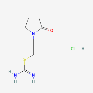 molecular formula C9H18ClN3OS B12770047 Carbamimidothioic acid, 2-methyl-2-(2-oxo-1-pyrrolidinyl)propyl ester, monohydrochloride CAS No. 117018-94-7